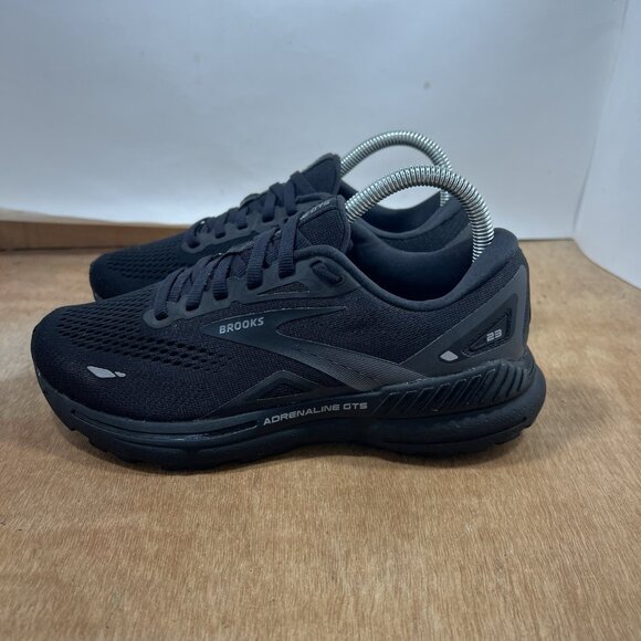 Brooks Adrenaline GTS 23 Women Size 7 D Black Running Shoes Sneakers - Picture 3 of 9